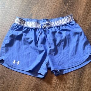 $ Clearance Sale $ Under Armour Women's Blue Performance Shorts Logo Waistband